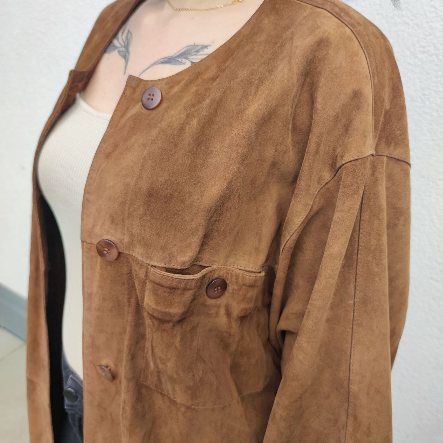 Vintage Lederjacke Boho Elefant braun Gr. M