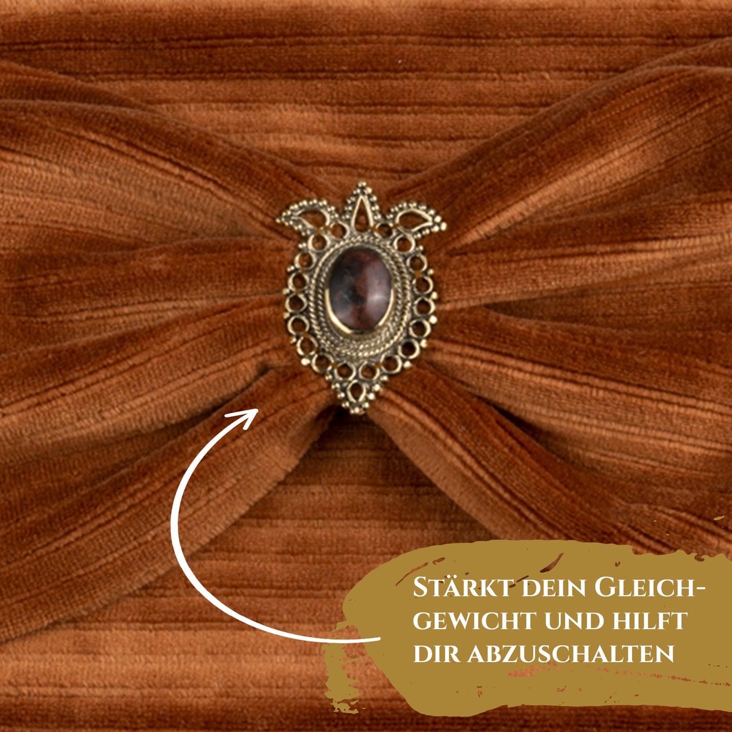 Strong Women Breitcord Haarband rost - mit Edelsteinen verziert