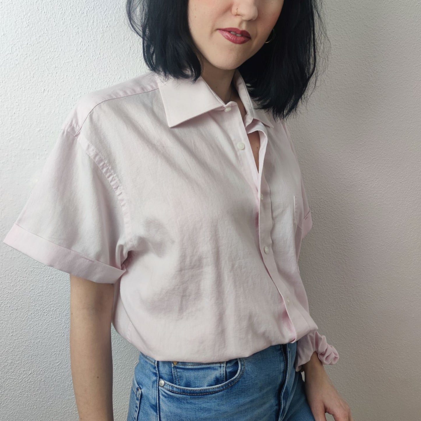 Hemd hell rosa Gr. M mit passendem Scrunchie