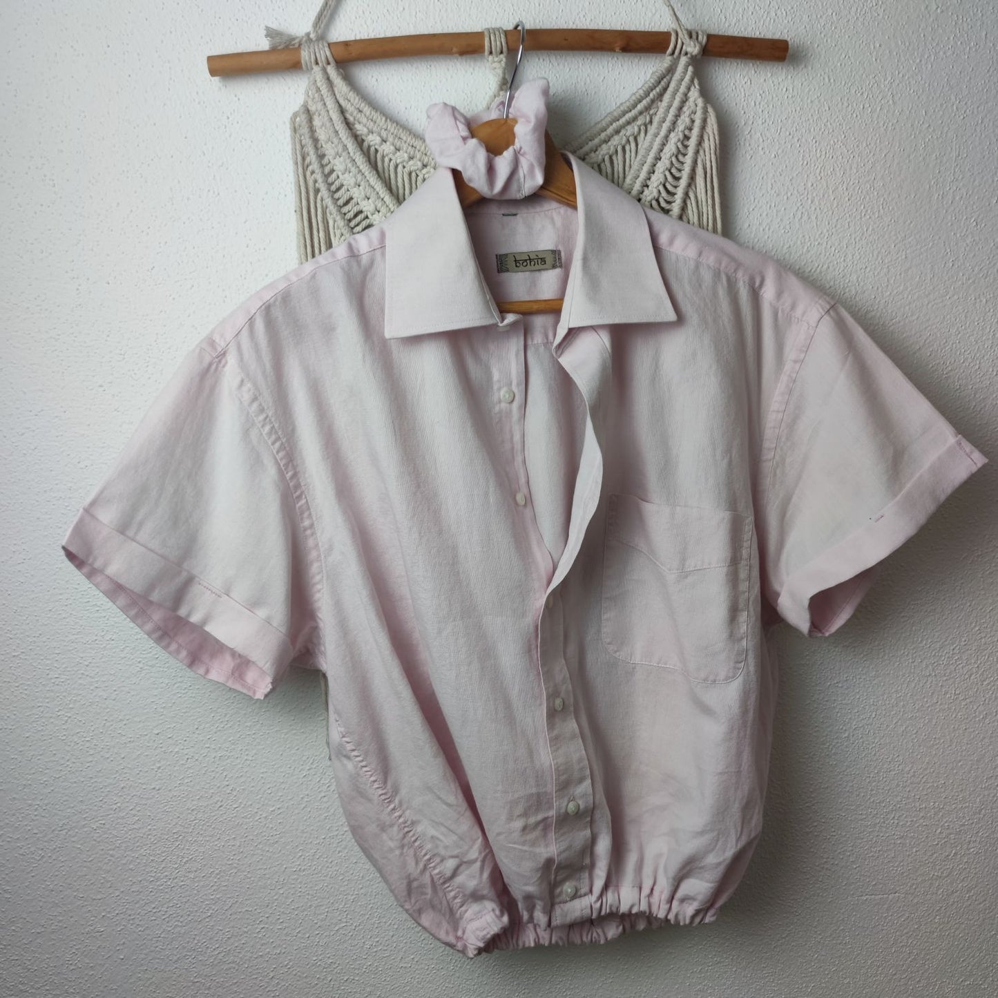 Hemd hell rosa Gr. M mit passendem Scrunchie