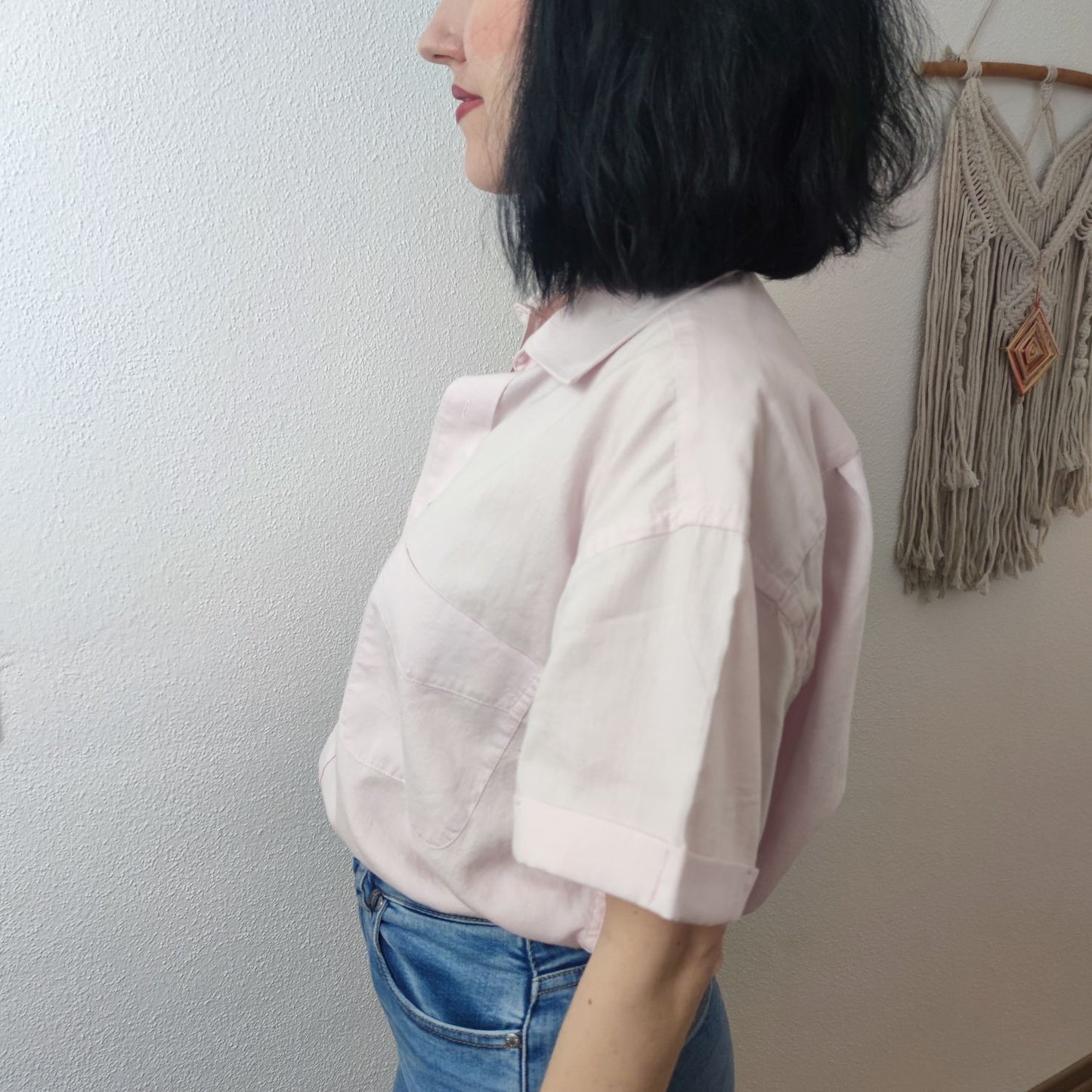 Hemd hell rosa Gr. M mit passendem Scrunchie