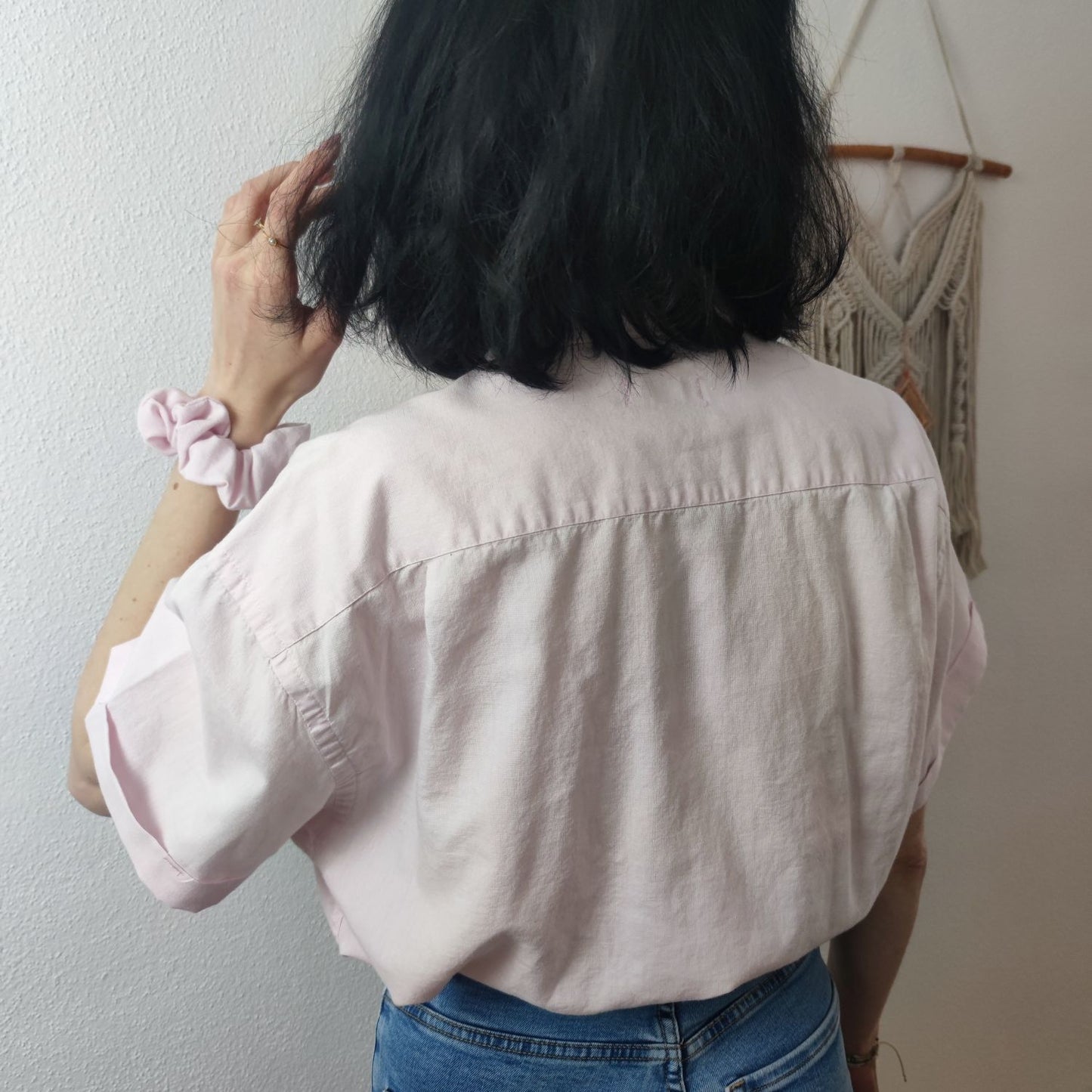Hemd hell rosa Gr. M mit passendem Scrunchie