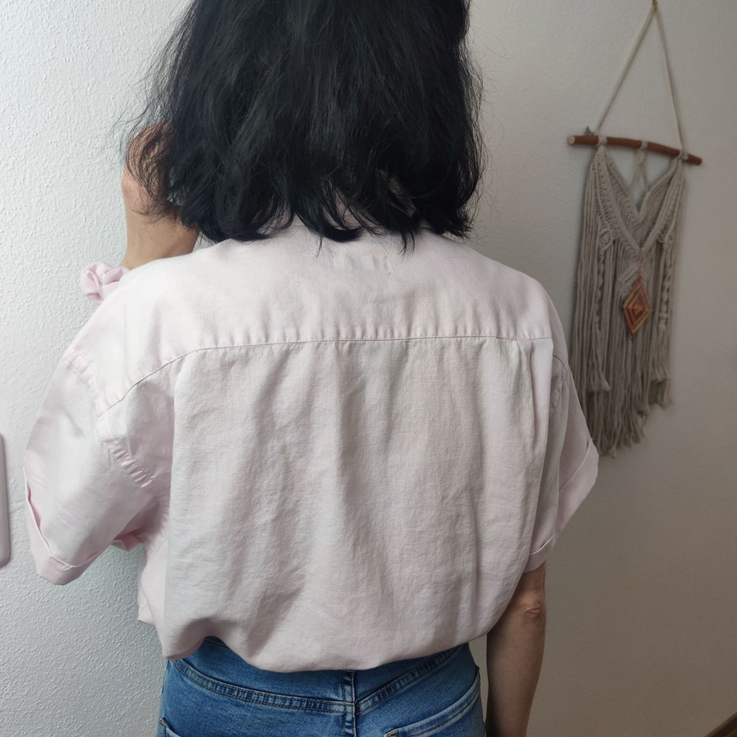Hemd hell rosa Gr. M mit passendem Scrunchie