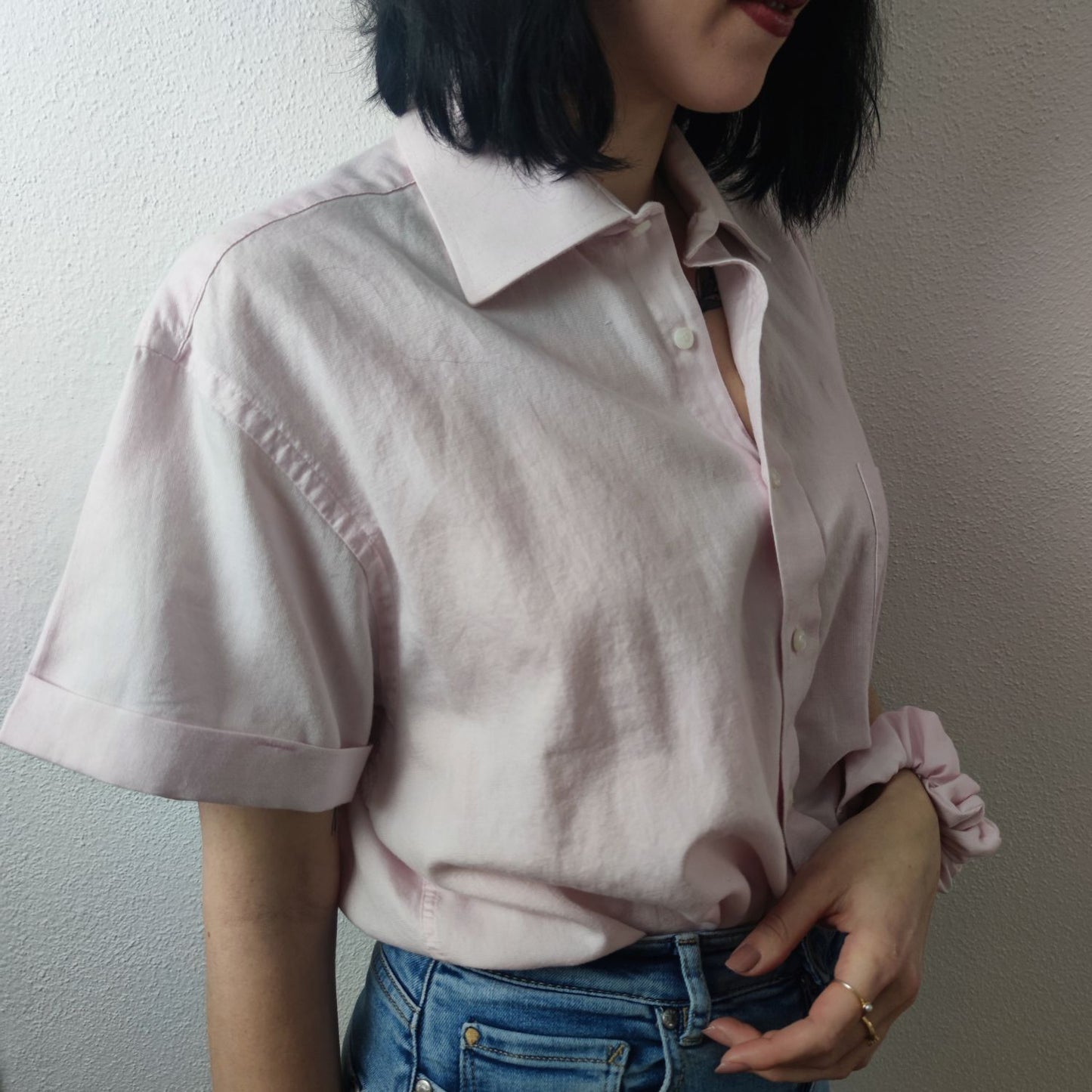 Hemd hell rosa Gr. M mit passendem Scrunchie