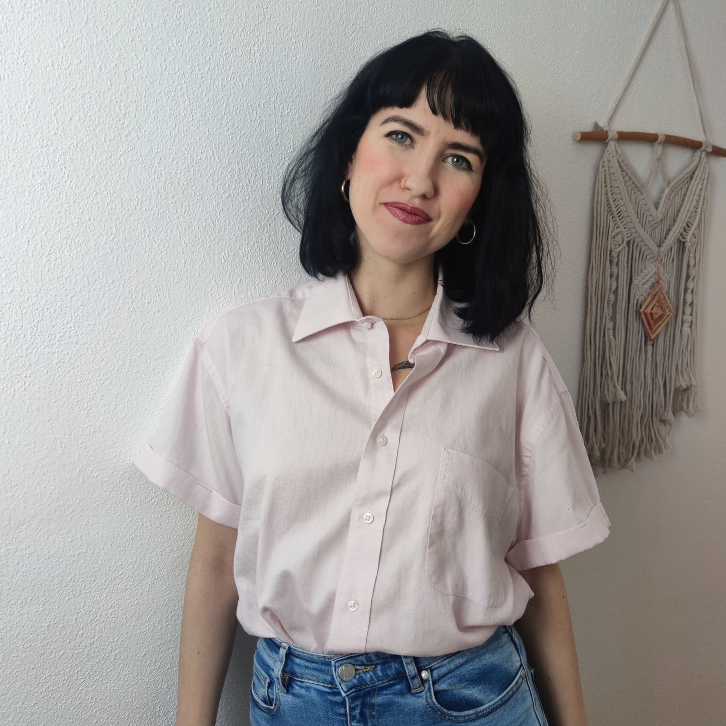 Hemd hell rosa Gr. M mit passendem Scrunchie