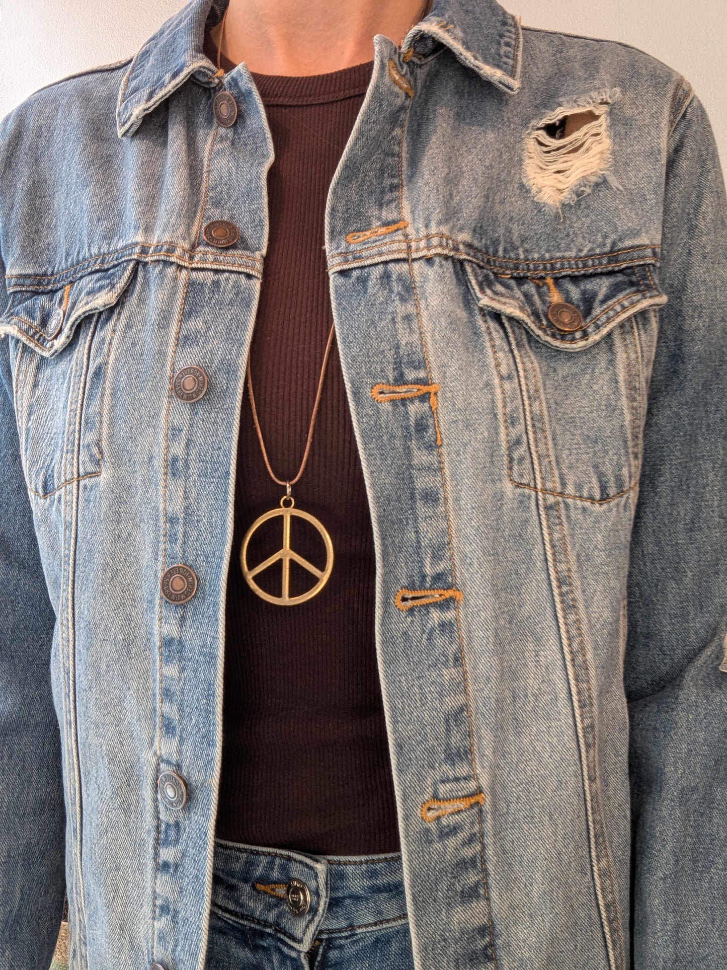 Vintage Jacke Boho Destroyed Atzteken Muster Gr. S