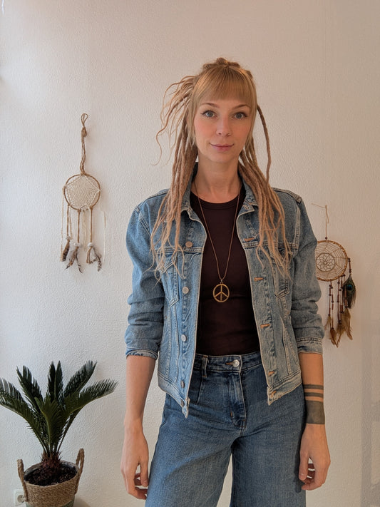 Vintage Jacke Boho Mandala Hippie Rüschen Gr. S