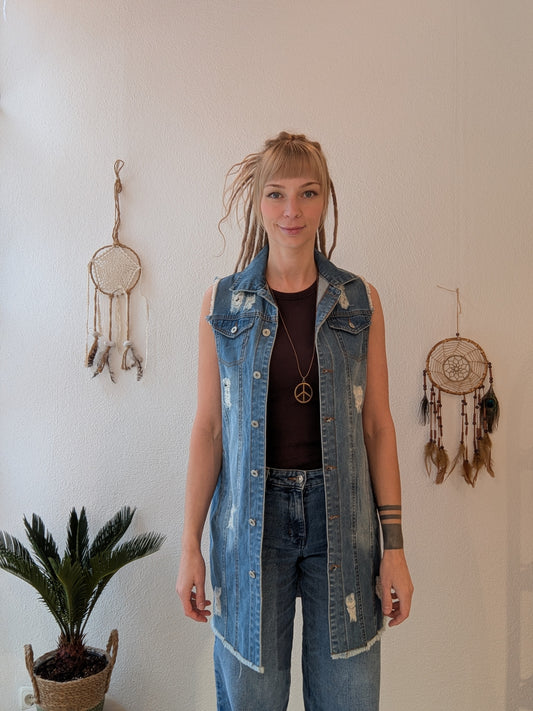 Vintage Destroyed Weste Boho Gr. L