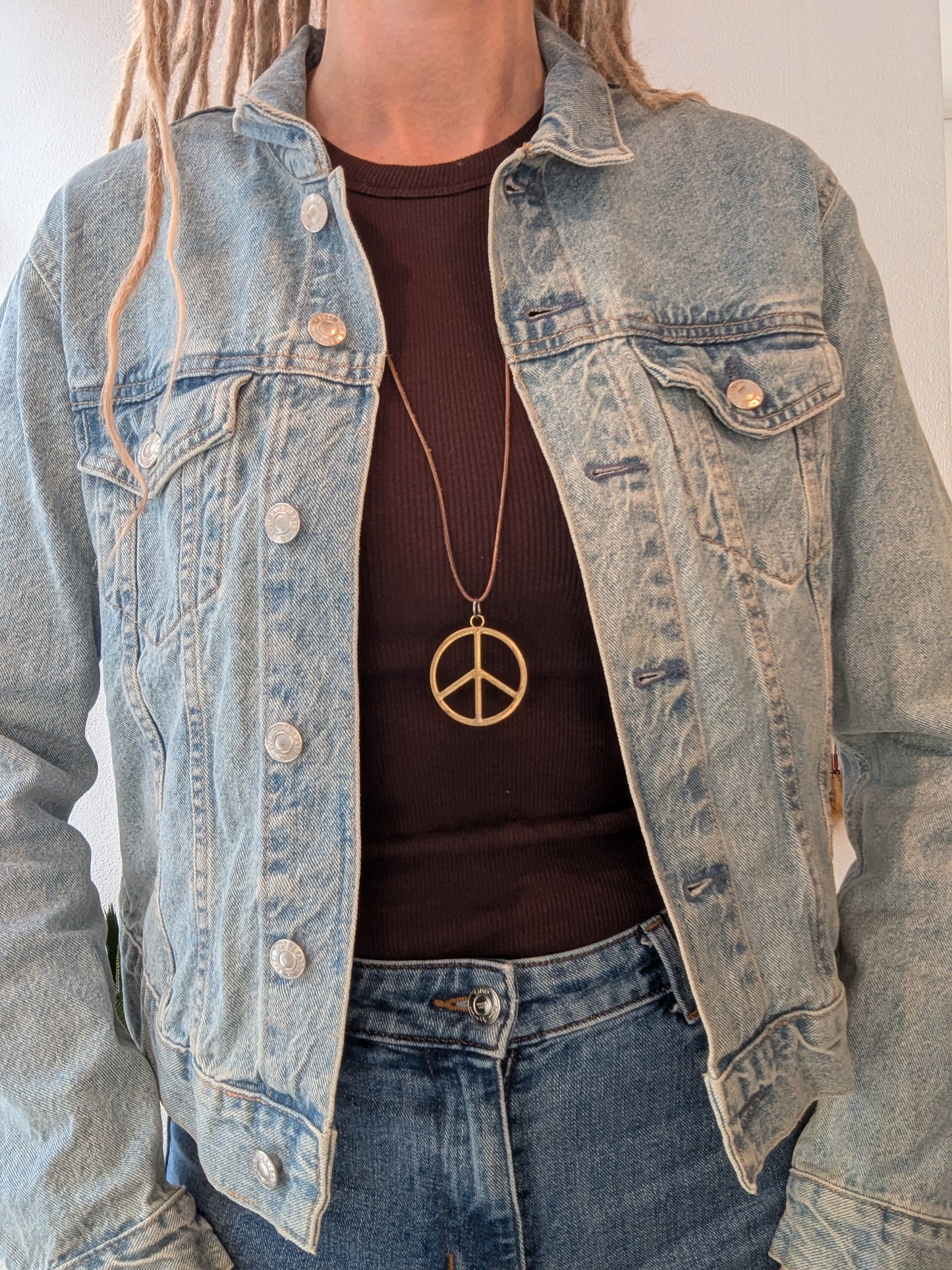 Vintage Jeansjacke Boho Pailletten Gr. S