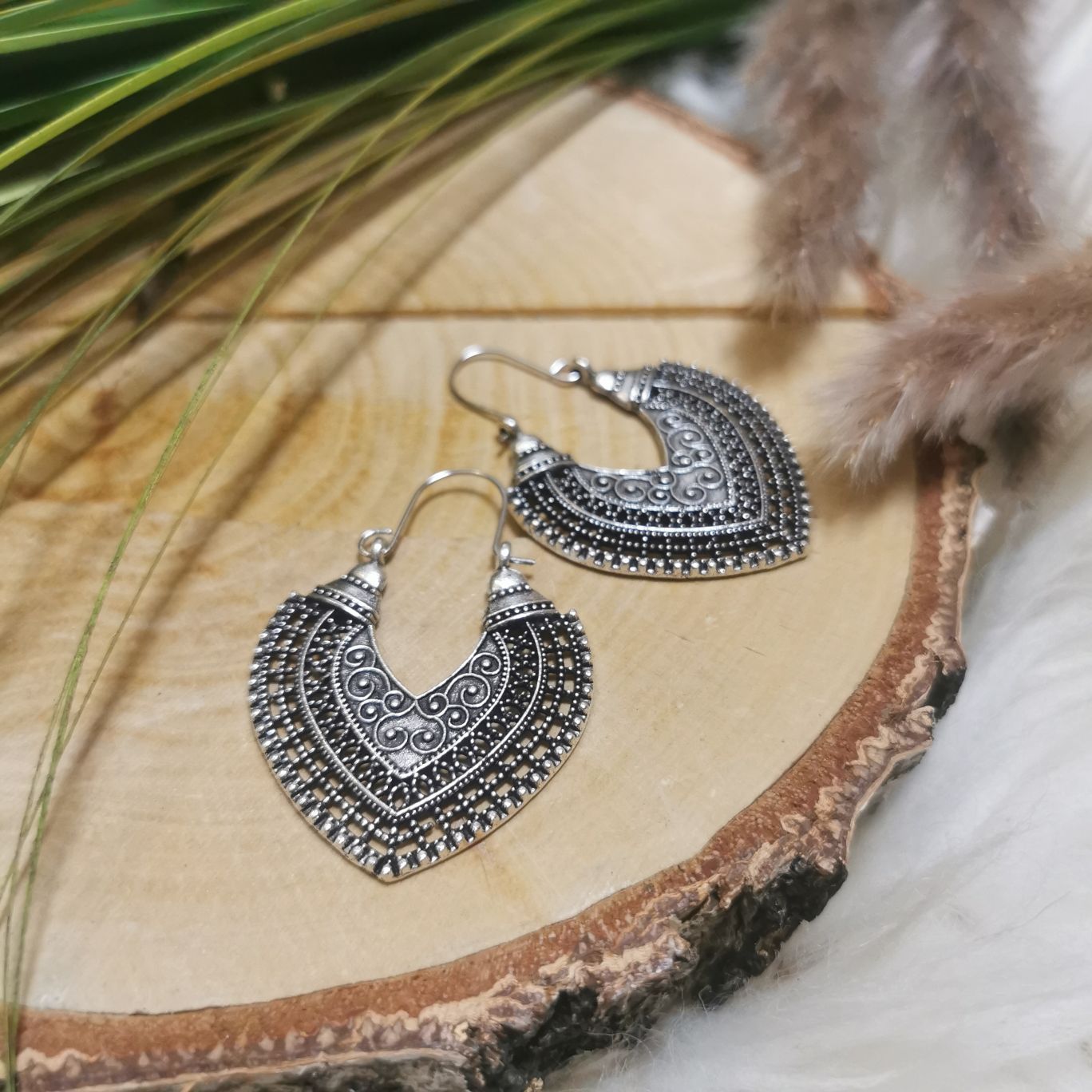 Boho Ohrringe Ayla Vintage Silber