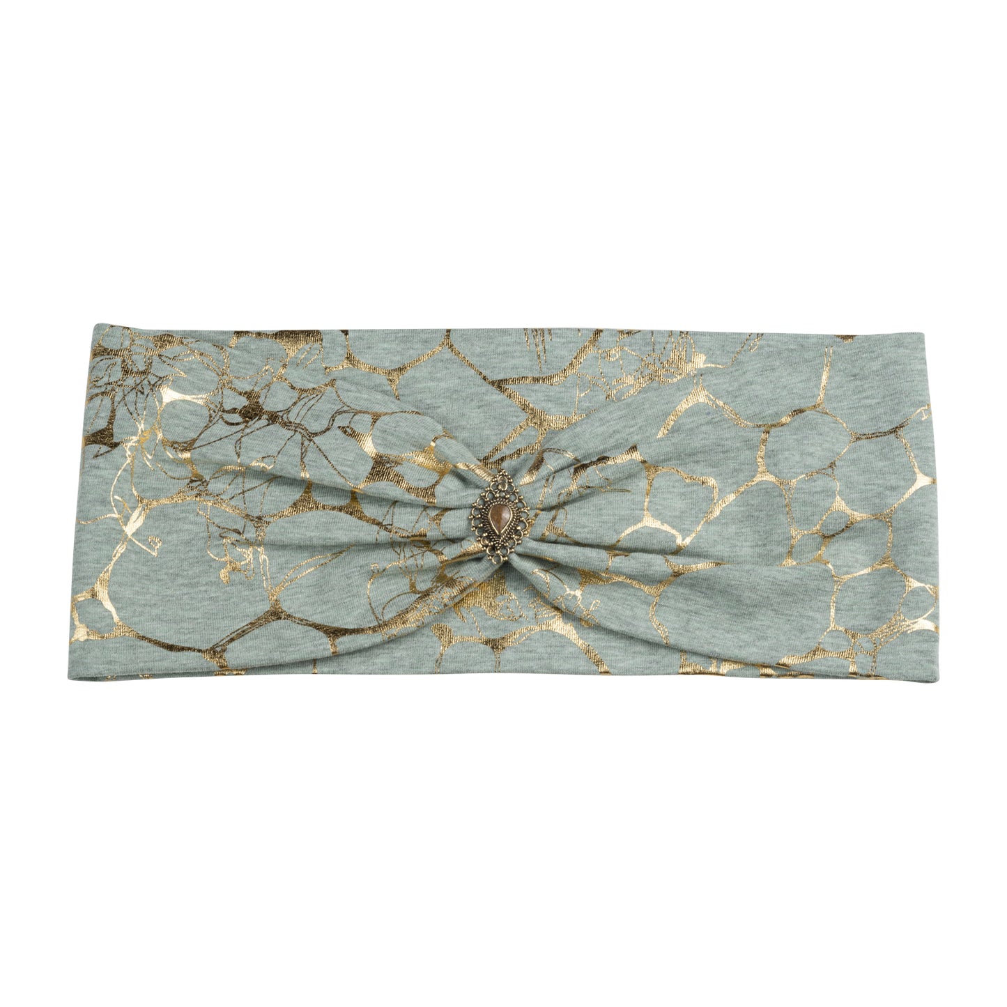 Jersey Haarband in türkis mit goldenen Details