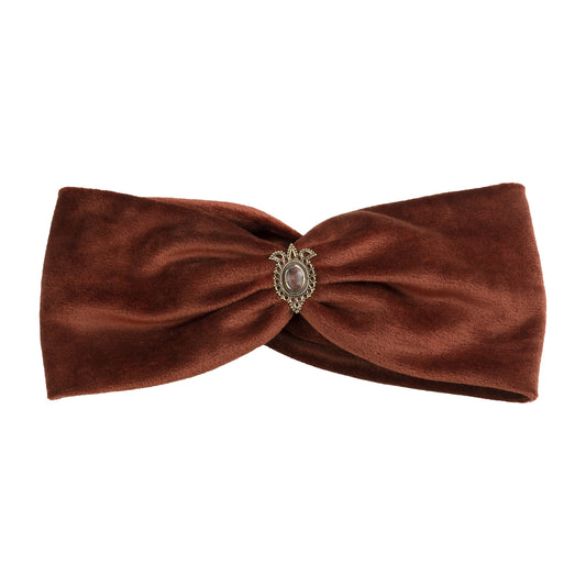 Love Yourself Samt Haarband in Rost - mit echten Edelsteinen verziert