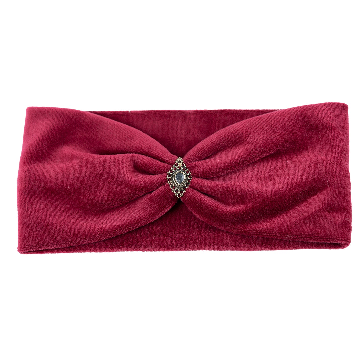 Lady in Red Samt Haarband - mit Edelsteinen verziert