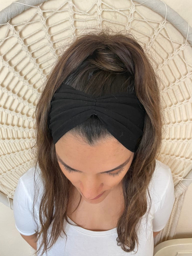Jersey Damen Haarband Basic in schwarz