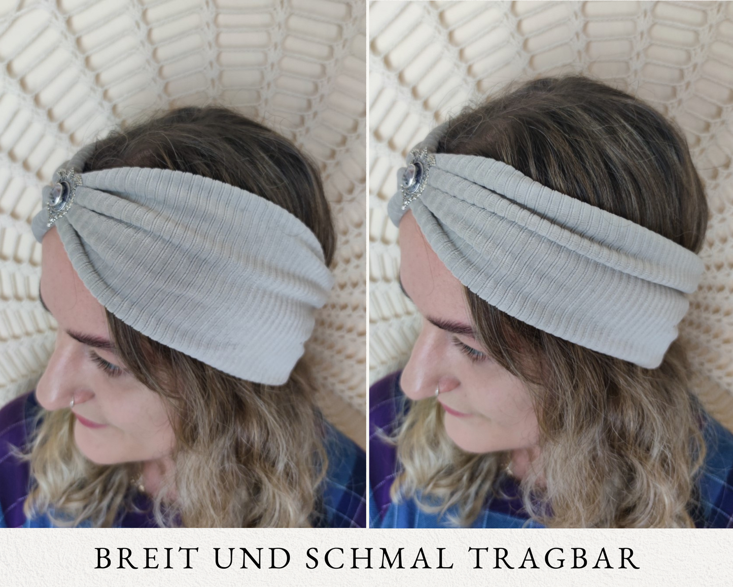 Strong Women Breitcord Haarband rost - mit Edelsteinen verziert