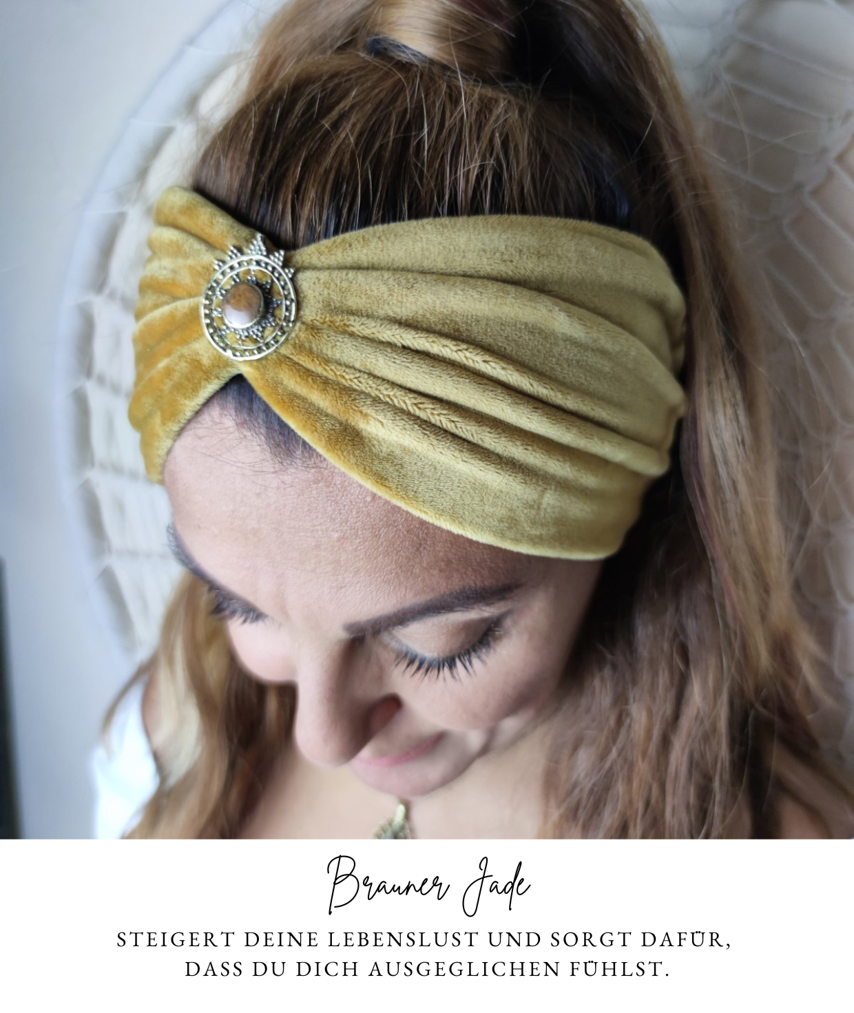 Boho Samt Haarbänder mit Edelsteinen verziert in 6 Farben - Love Yourself Kollektion