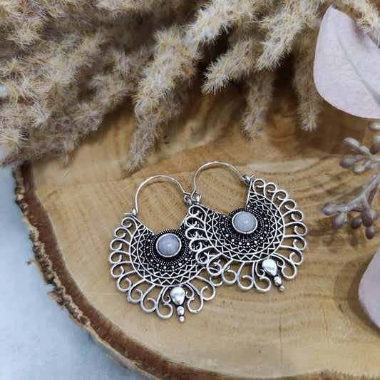 Valencia Ohrringe Mondstein - Silber