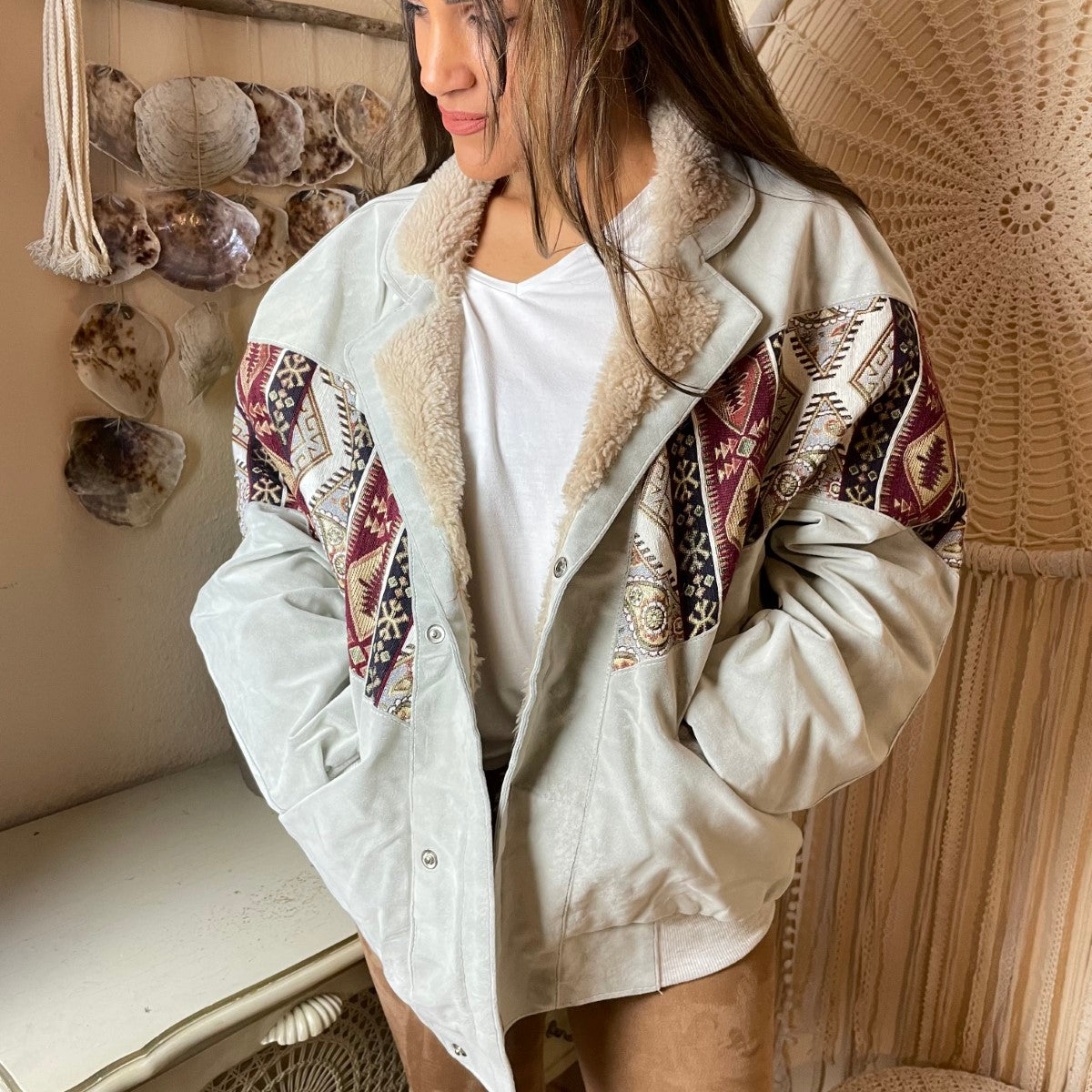 Boho Aztekenjacke Vintage Style 80er / 90er Vintage Jacke