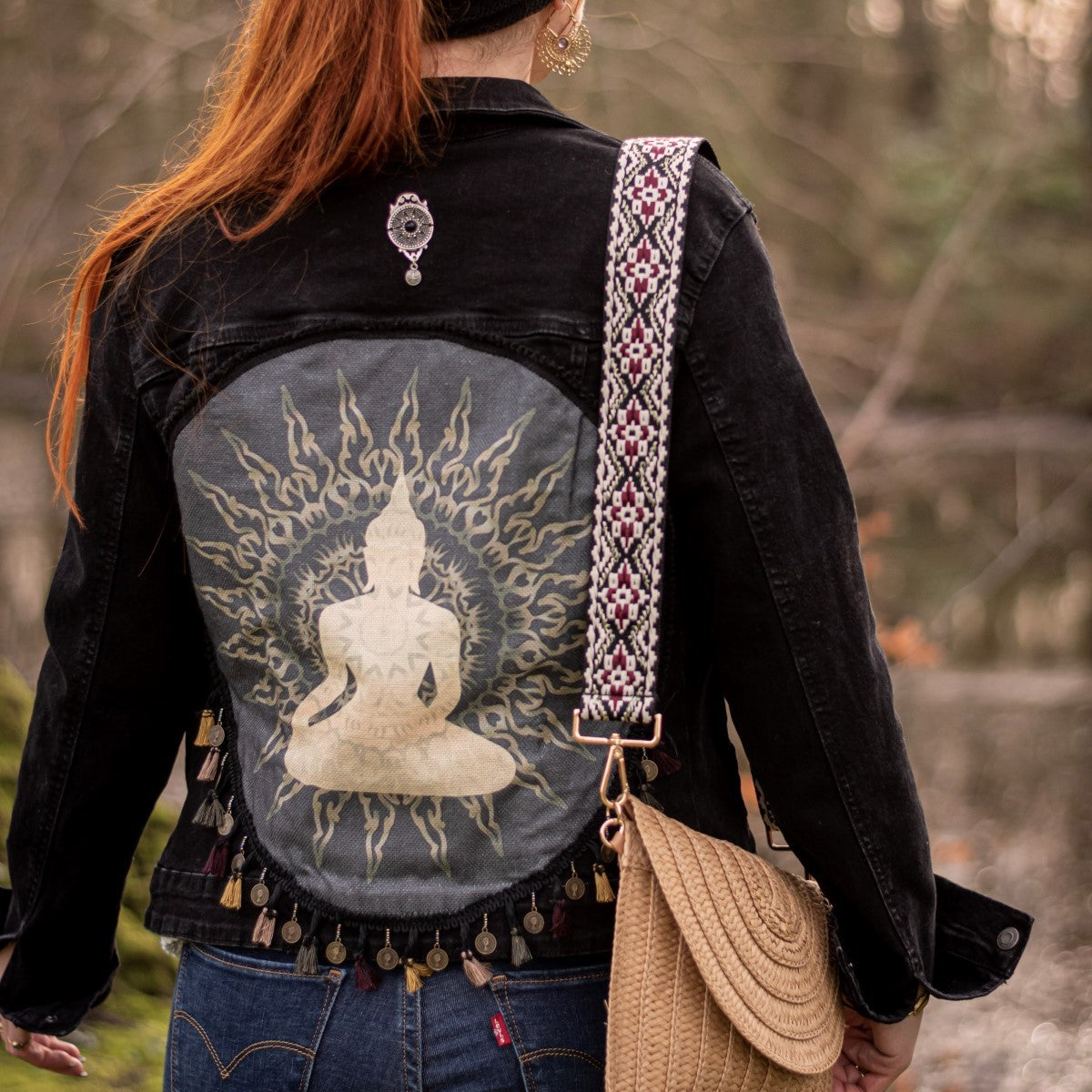 Upcycling mit DEINER Jeansjacke - Buddha