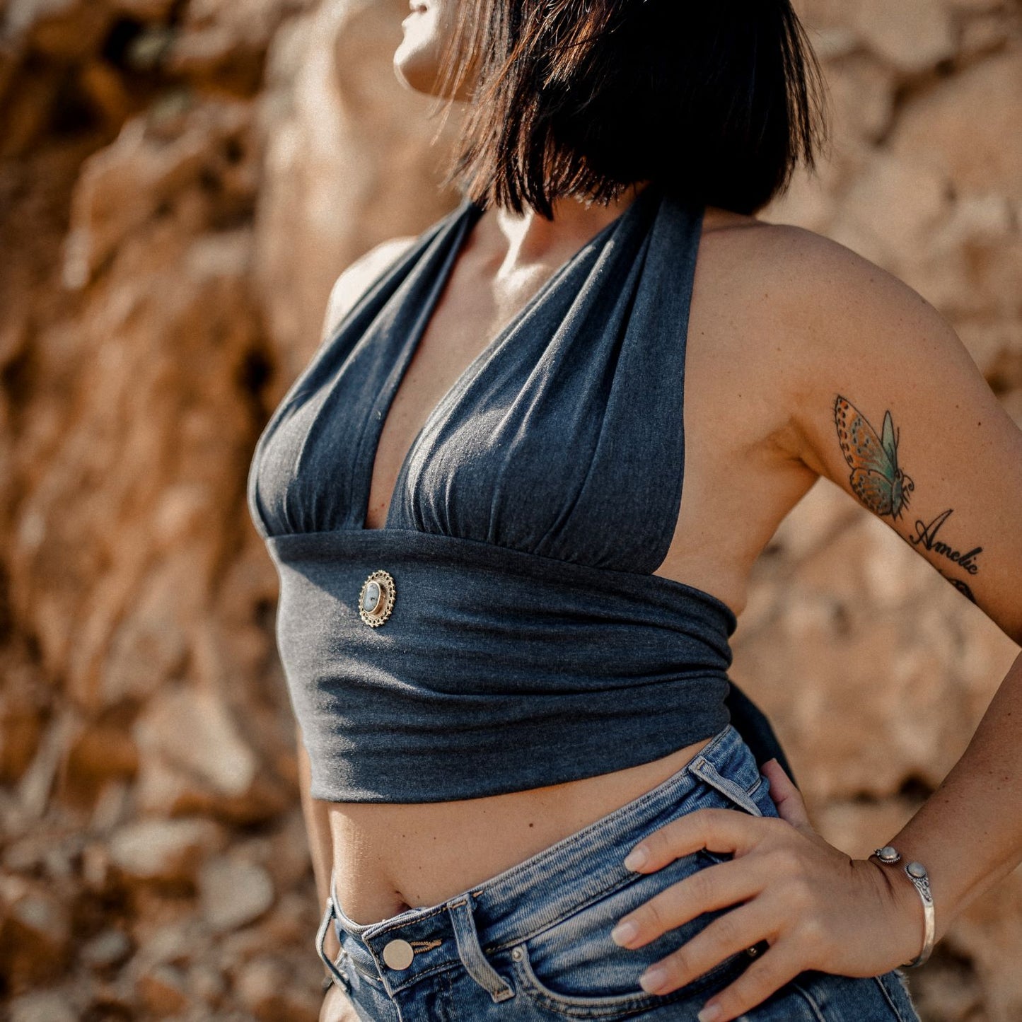 Crop Top dunkel blau- Selflove Exclusive Collectionn statt 59,90€