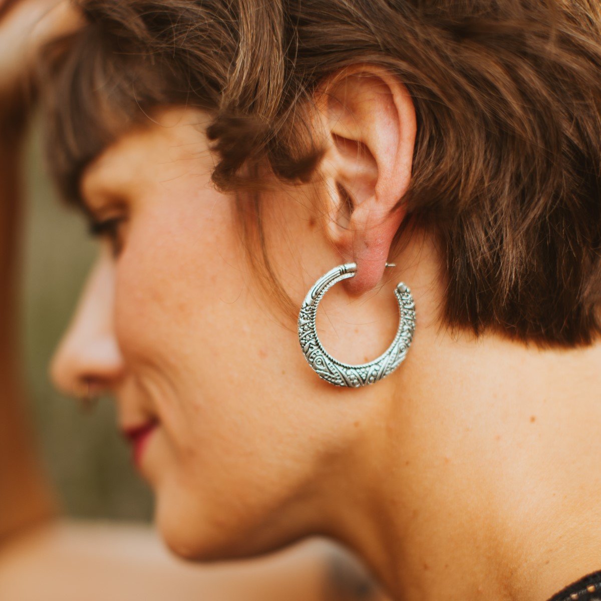 Boho Ohrringe Ela Vintage Silber