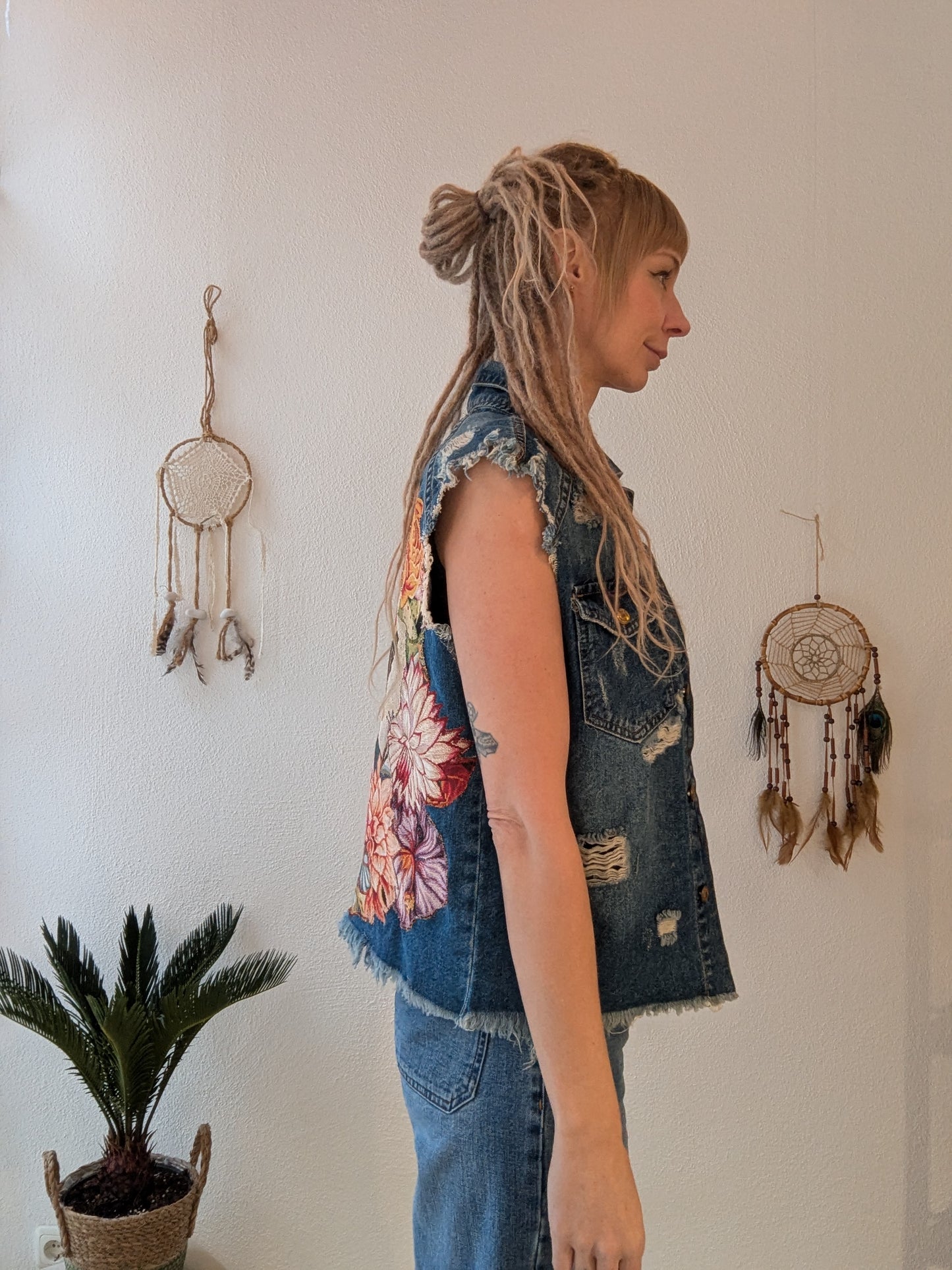 Vintage Jeans Destroyed Frida Weste Gr. M