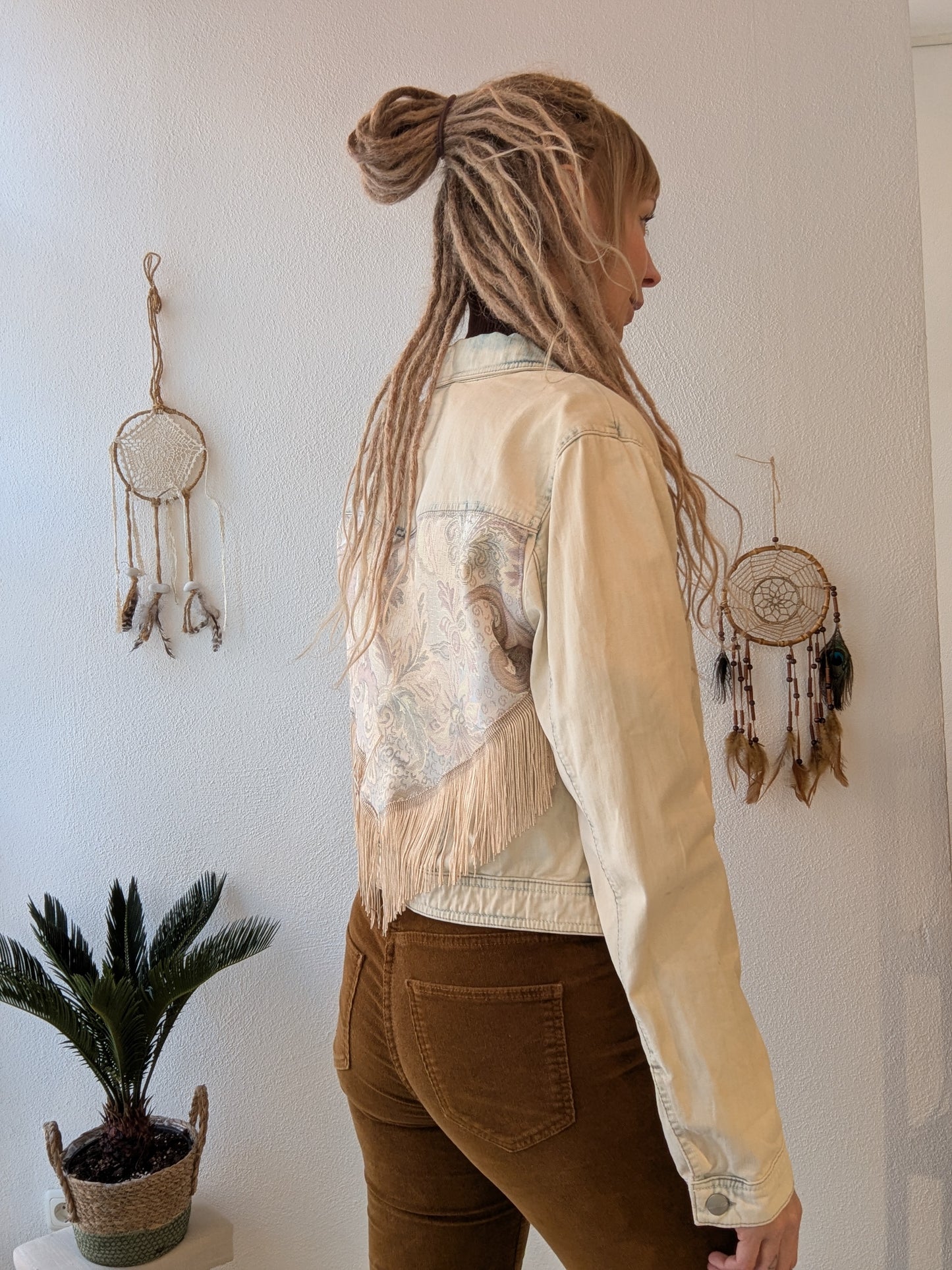 Boho Fransen Jeansjacke Malaga Gr. S