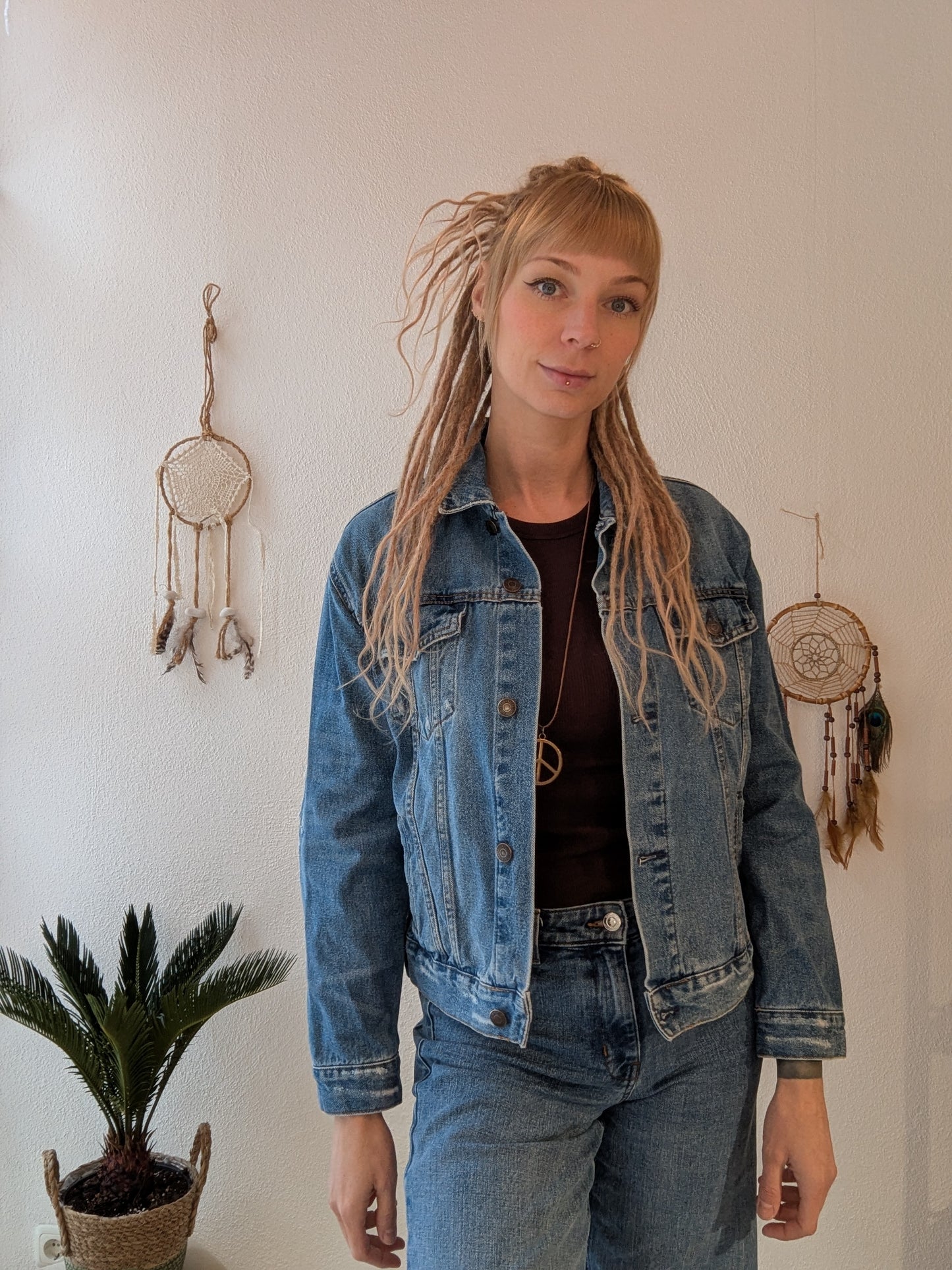 Vintage Jacke Boho Pailletten Hippie S/M