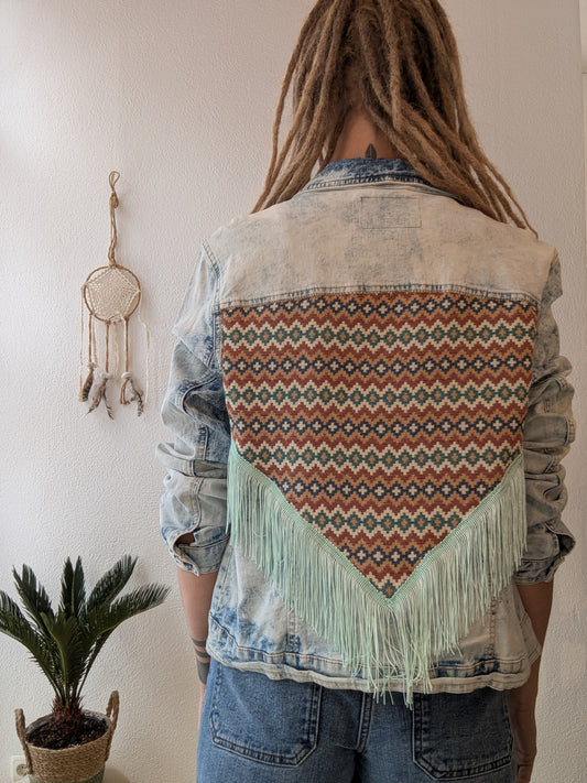 Boho Jeansjacke Ethno Gr. M