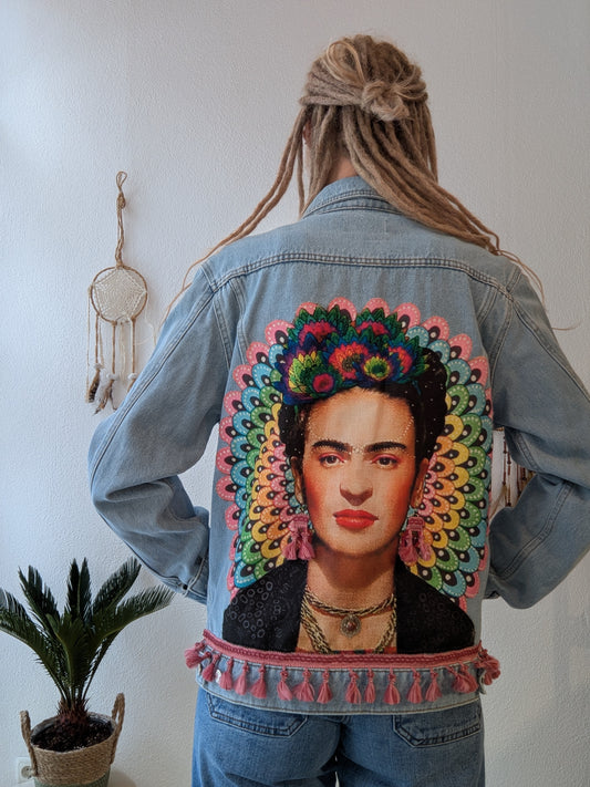 Vintage Frida Jeansjacke Boho Gr. L