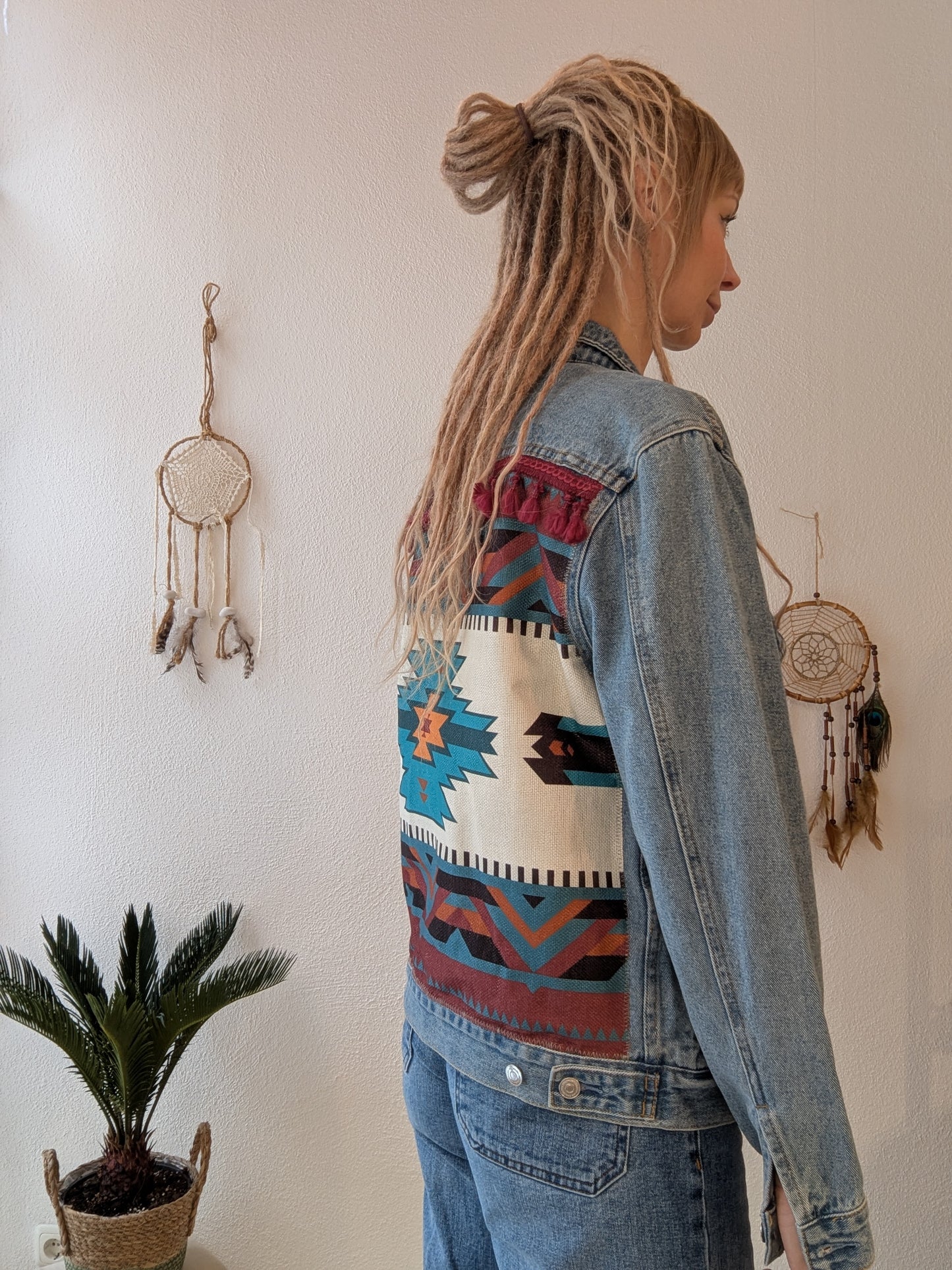 Vintage Jacke Boho Atztek Muster Gr. M