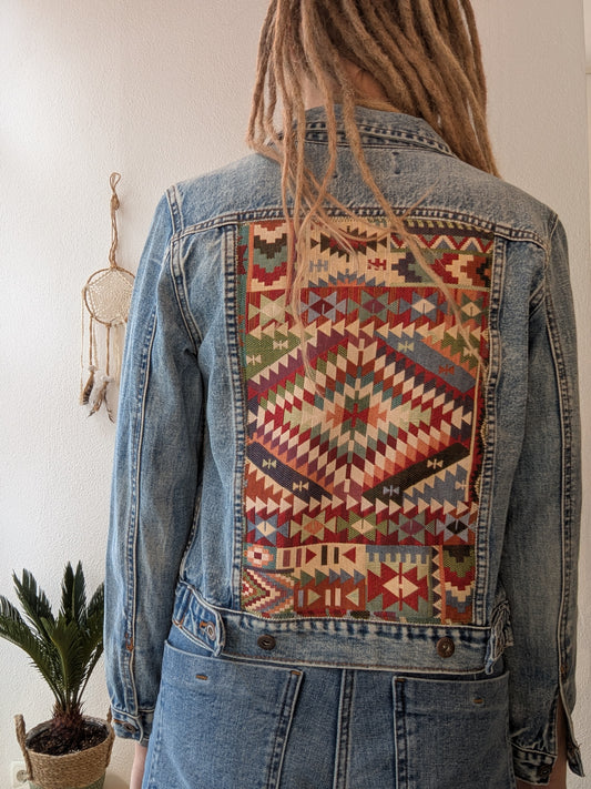 Vintage Jacke Boho Atztekenmuster Gr. S