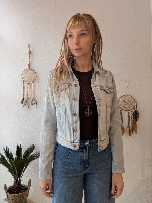 Vintage Jeansjacke Boho Gr. XS