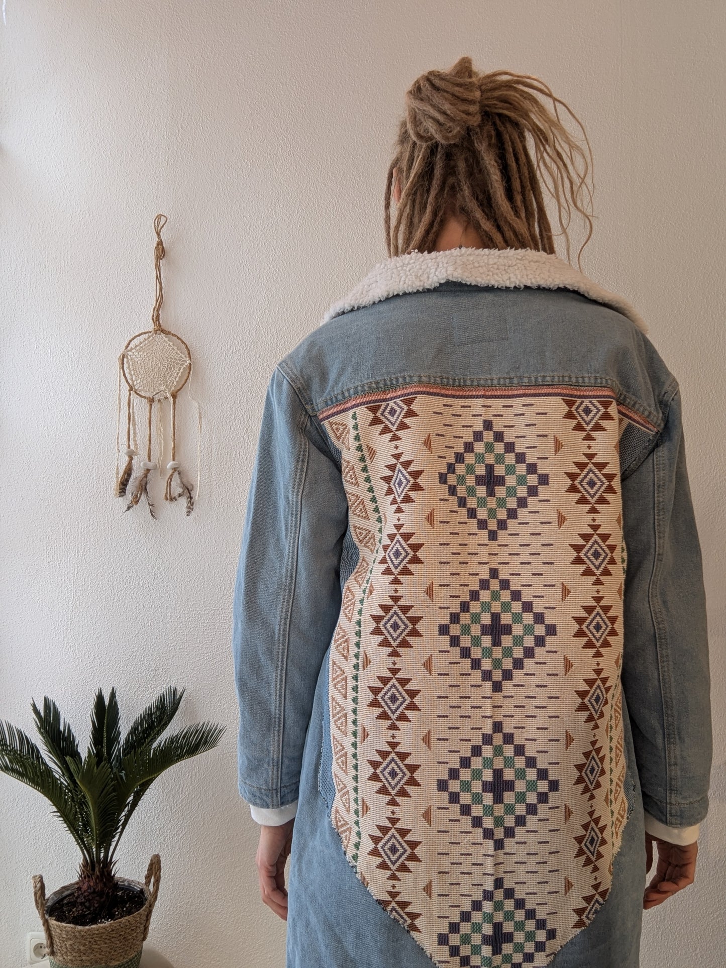 Vintage Mantel Boho Atztek Muster Hippie Gr. M
