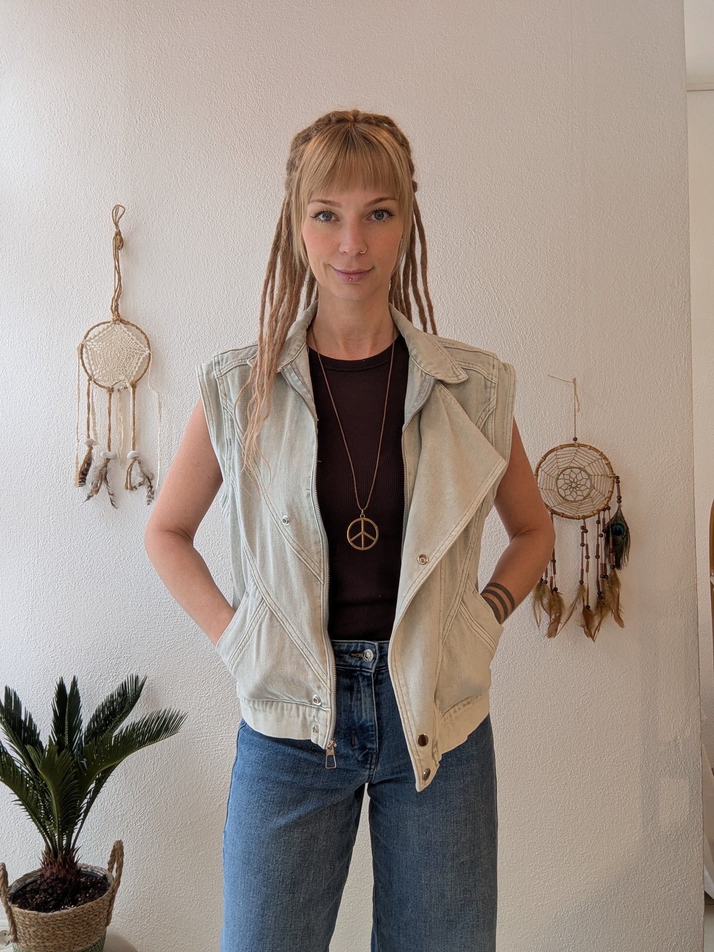 Vintage Weste Boho Hippie Gr. L