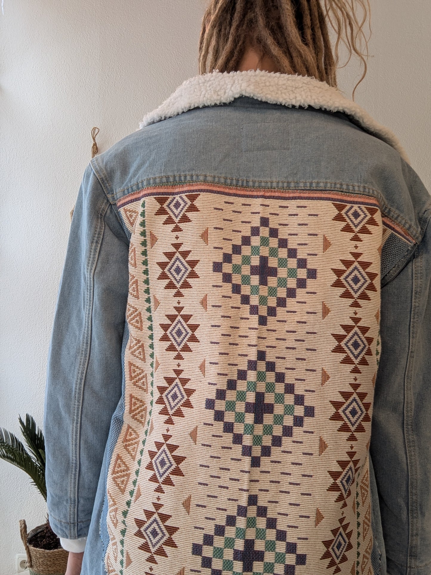 Vintage Mantel Boho Atztek Muster Hippie Gr. M
