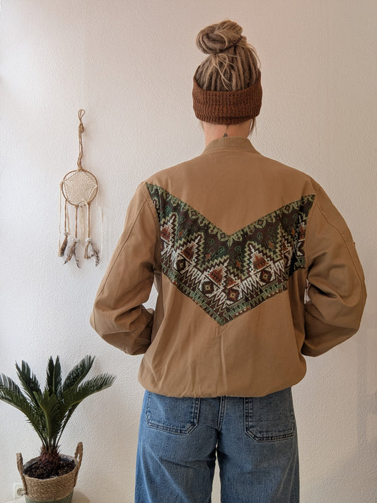 Vintage Bomber Jacke Boho Atztek Blouson