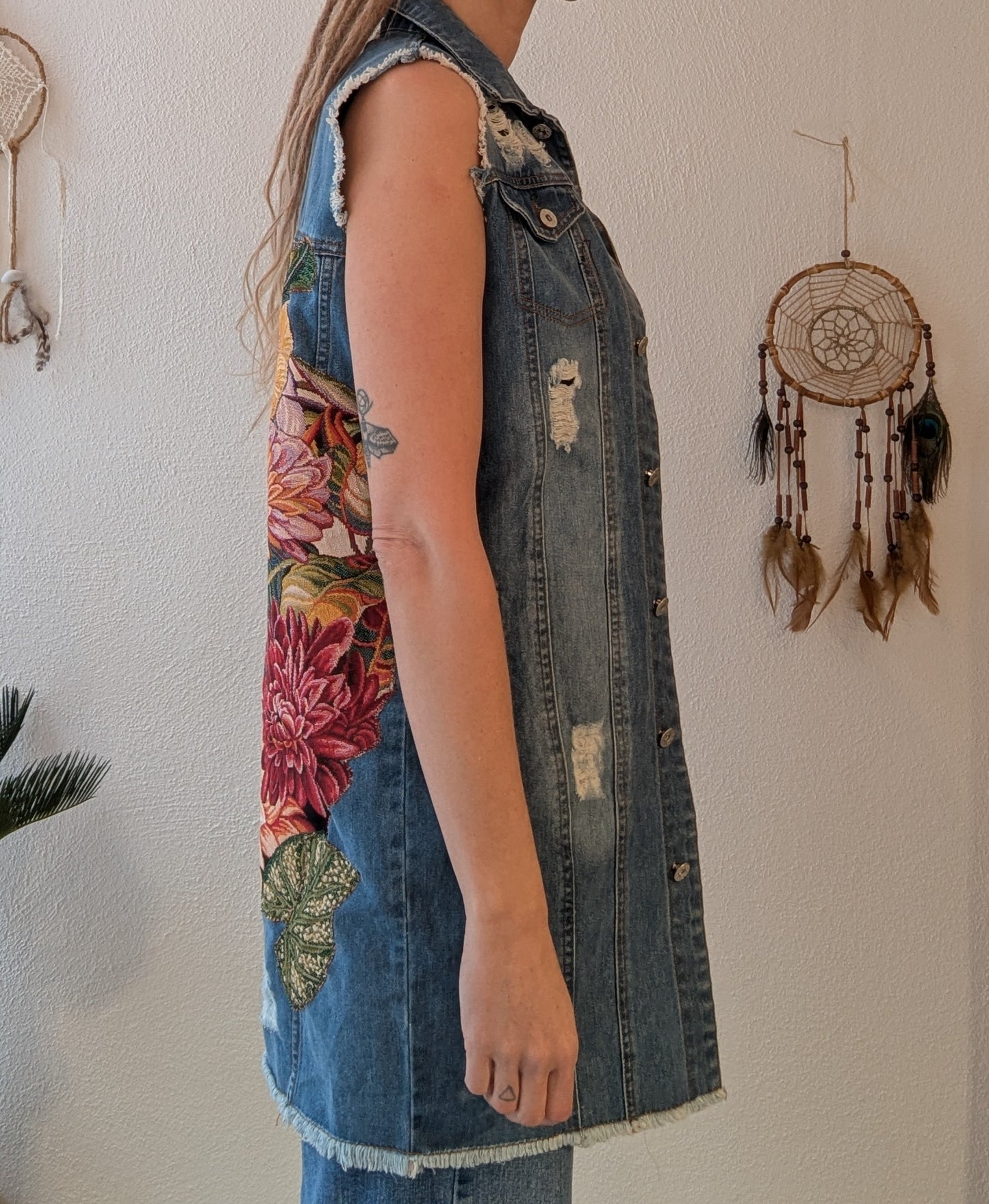 Vintage Destroyed Weste Boho Gr. L