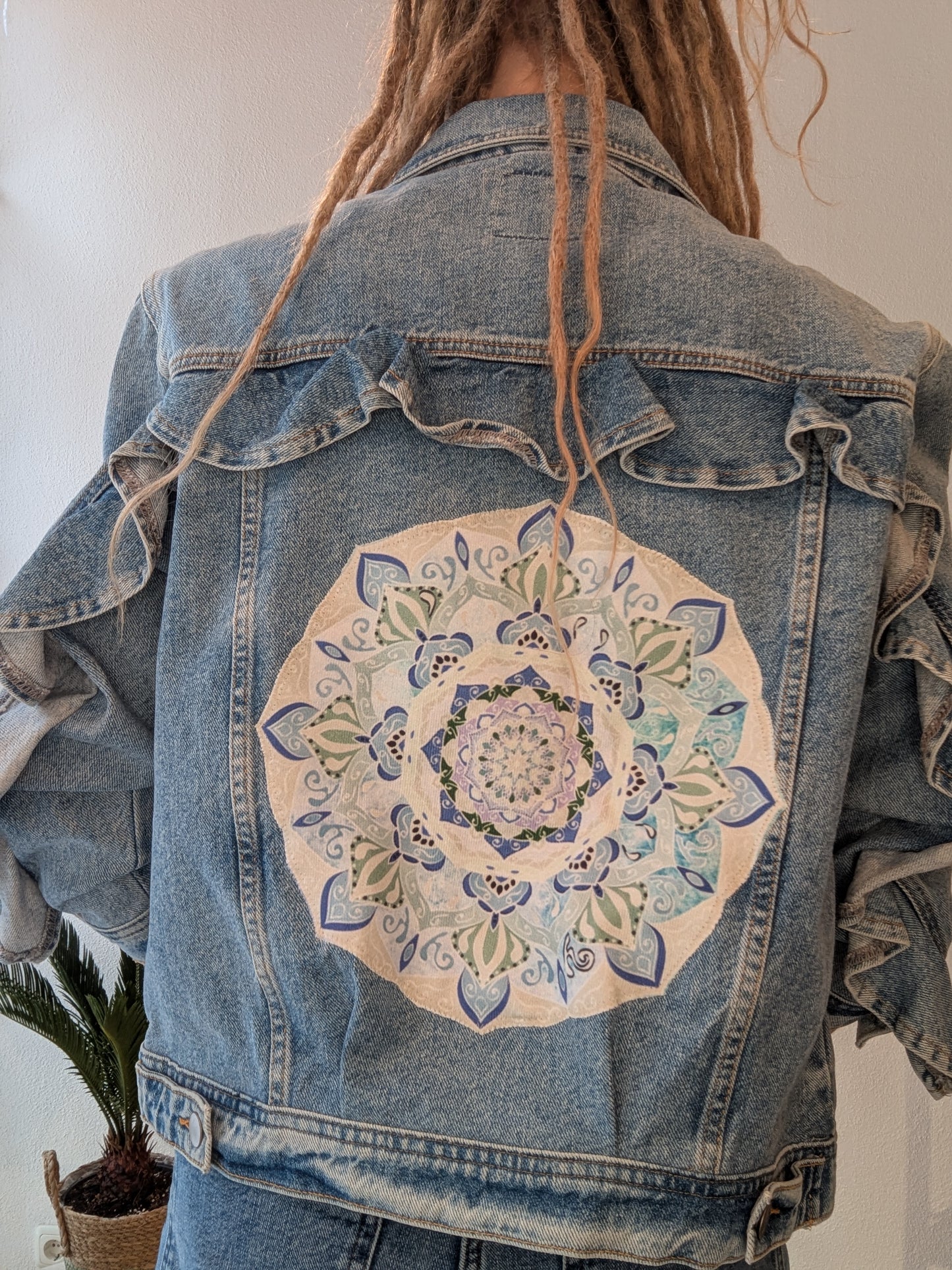 Vintage Jacke Boho Mandala Hippie Rüschen Gr. S