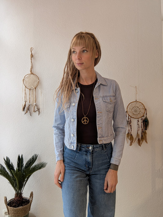 Vintage Fransen Jeansjacke Boho Gr. XS