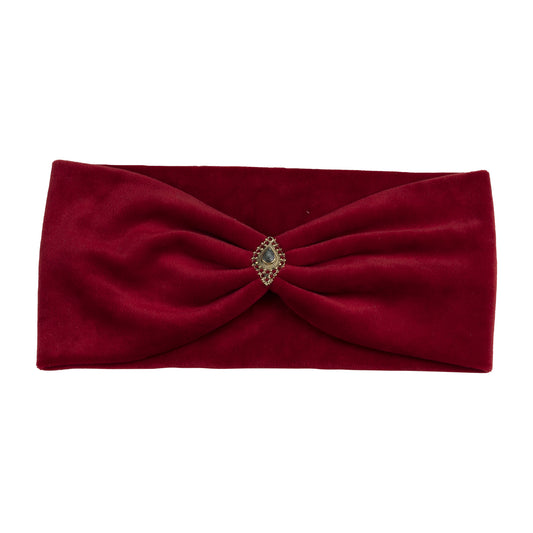I LOVE YOU Haarband aus Samt in kirschrot - mit Edelsteinen verziert