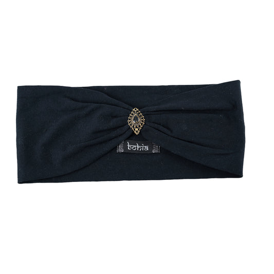 Suley Uni Jersey Haarband schwarz - mit Edelsteinen verziert