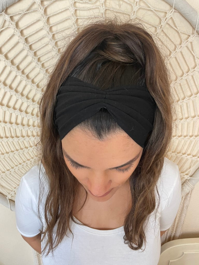 Jersey Damen Haarband Basic in schwarz