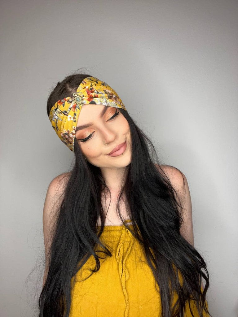 Blumenliebe Haarband in gelb