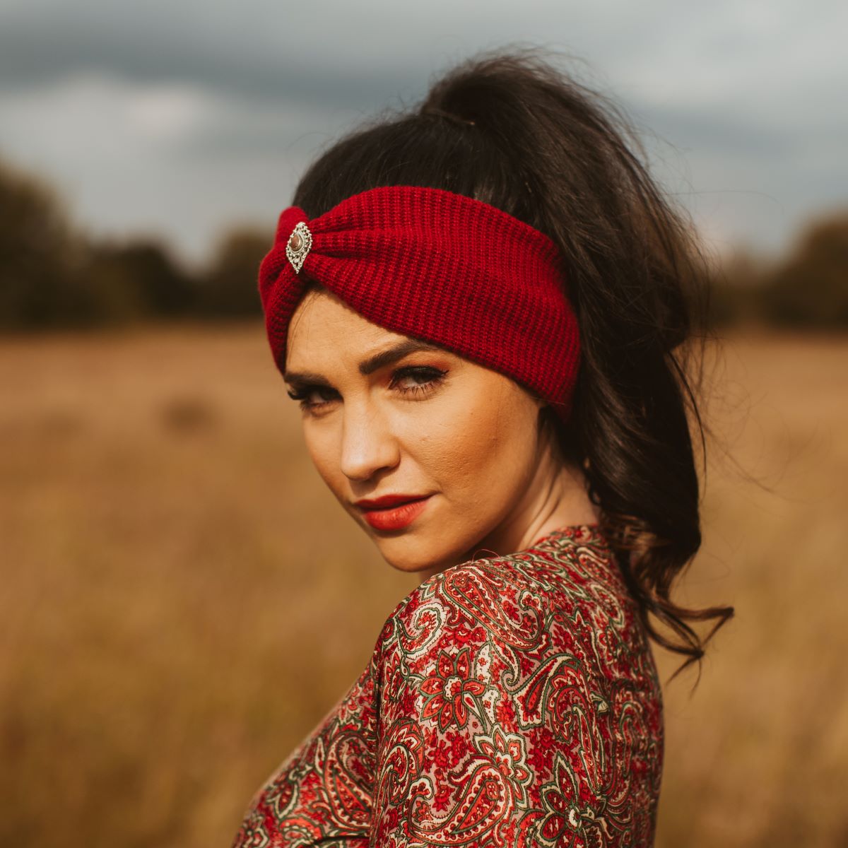 Leyla - Red Love Strick Haarband