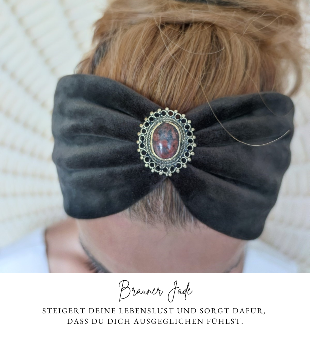 Boho Samt Haarbänder mit Edelsteinen verziert in 6 Farben - Love Yourself Kollektion