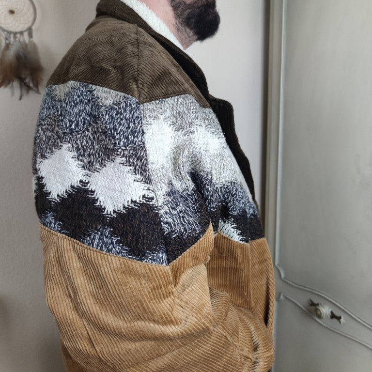 Navajo Bomberjacke Vintage Jacke Unisex aus Cord gefüttert 80er/90er Style - aus Vintage-Pullover XL